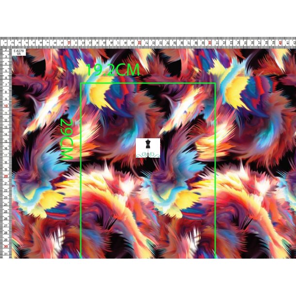 Digital bomuldsjersey med farveeksplosion