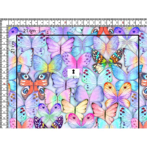 Digital bomuldsjersey med sommerfugle