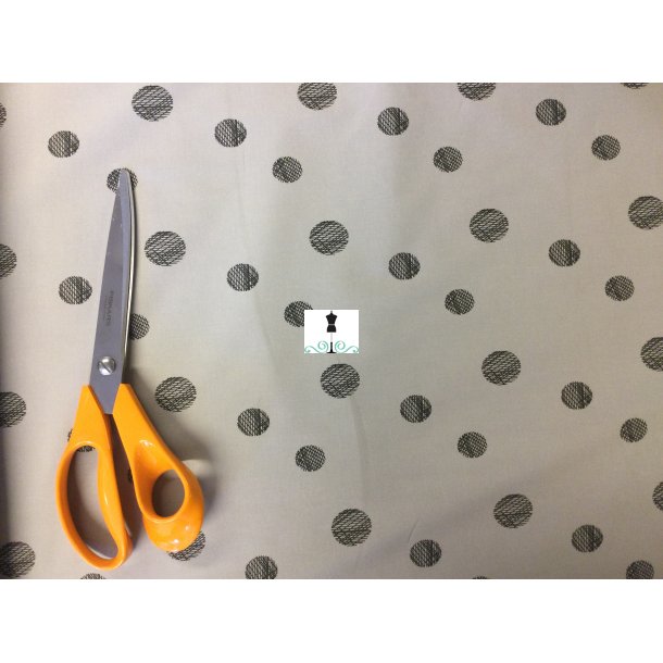 Bomulds poplin gr med sorte bomber