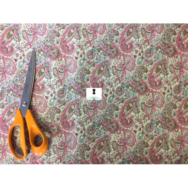 Bomuld 100% med paisley mnstre 